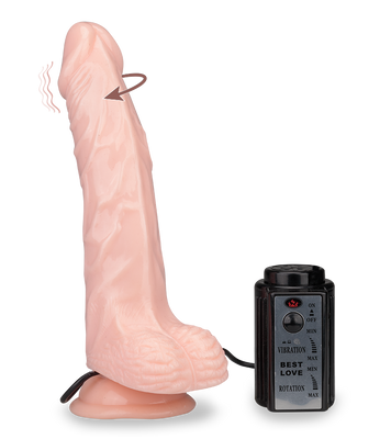 Gode ventouse réaliste rotatif vibrant
