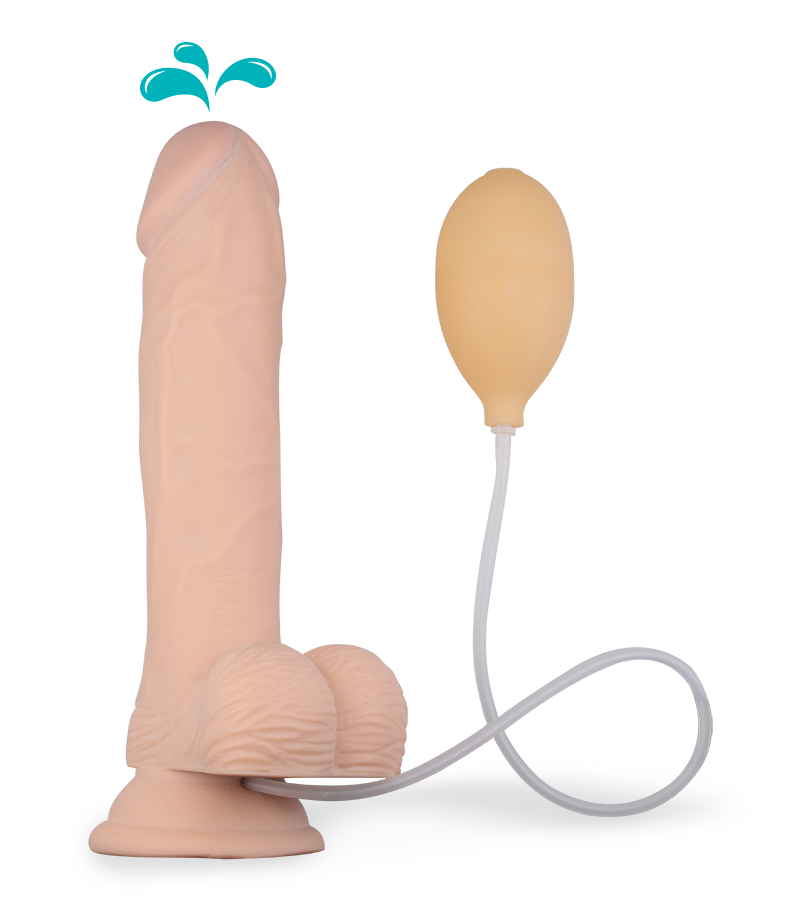 Gros gode éjaculateur extra long avec testicules