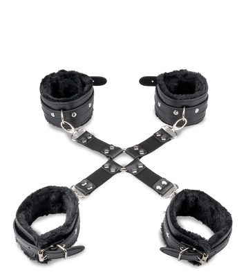 Kit bondage menottes et attache en croix