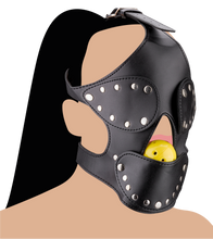 Charger l'image dans la galerie, Masque BDSM en similicuir avec gag-ball