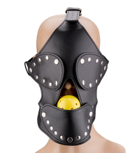 Charger l'image dans la galerie, Masque BDSM en similicuir avec gag-ball