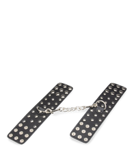 Charger l'image dans la galerie, Menottes poignets cuir noir rivets