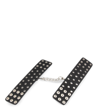 Charger l'image dans la galerie, Menottes poignets cuir noir rivets