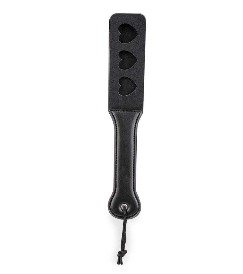 Paddle BDSM en similicuir avec cœurs