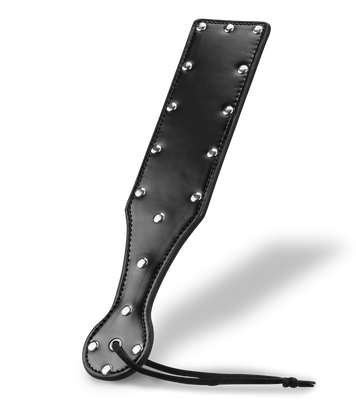 Paddle BDSM noir cuir et rivets