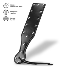 Charger l'image dans la galerie, Paddle BDSM noir cuir et rivets