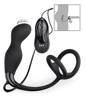 Petit stimulateur de prostate avec double cockring Remember