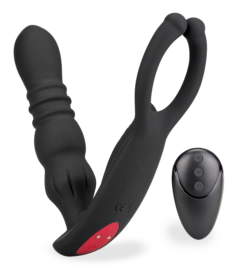 Plug anal masseur de testicules vibrant et va-et-vient Ode