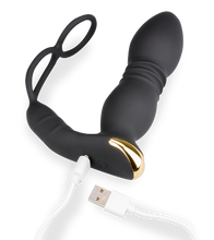Charger l'image dans la galerie, Plug anal va-et-vient et vibrations avec cockrings Luck