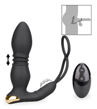 Charger l'image dans la galerie, Plug anal va-et-vient et vibrations avec cockrings Luck