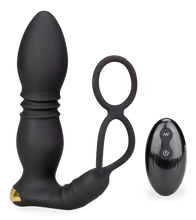 Charger l'image dans la galerie, Plug anal va-et-vient et vibrations avec cockrings Luck