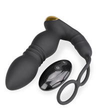 Charger l'image dans la galerie, Plug anal va-et-vient et vibrations avec cockrings Luck