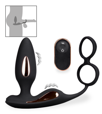 Plug anal vibrant avec double anneau cockring Domino