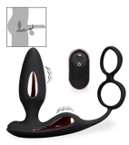 Plug anal vibrant avec double anneau cockring Domino