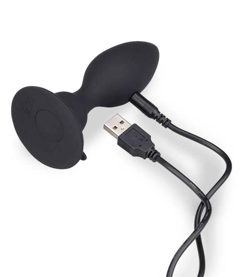 Plug anal vibrant flexible à ventouse