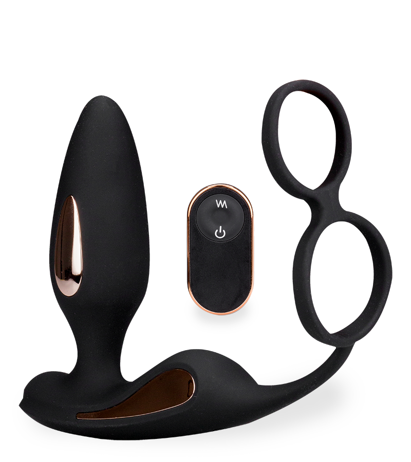 Plug anal vibrations et électrostimulation avec cockring Fever