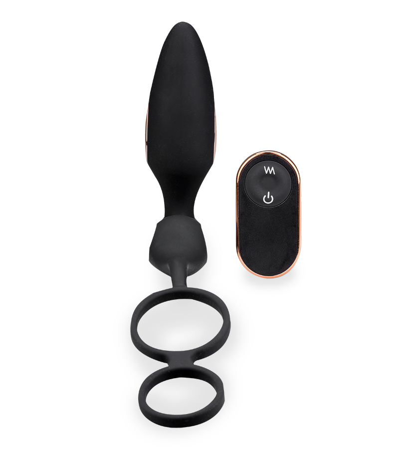 Plug anal vibrations et électrostimulation avec cockring Fever
