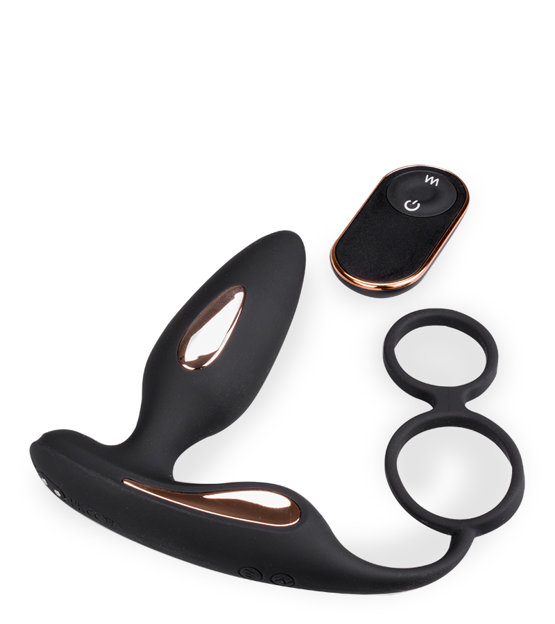 Plug anal vibrations et électrostimulation avec cockring Fever