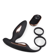 Charger l'image dans la galerie, Plug anal vibrations et électrostimulation avec cockring Fever