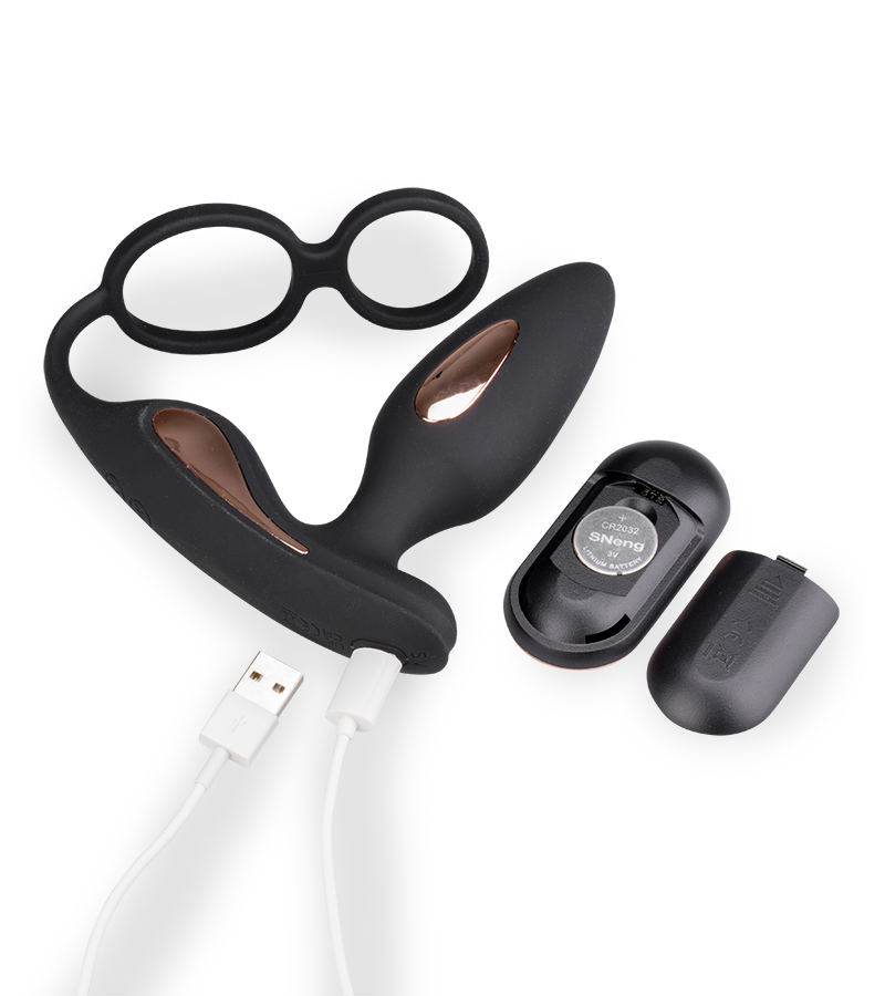 Plug anal vibrations et électrostimulation avec cockring Fever