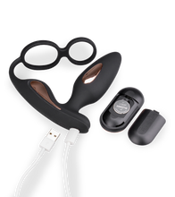 Charger l'image dans la galerie, Plug anal vibrations et électrostimulation avec cockring Fever