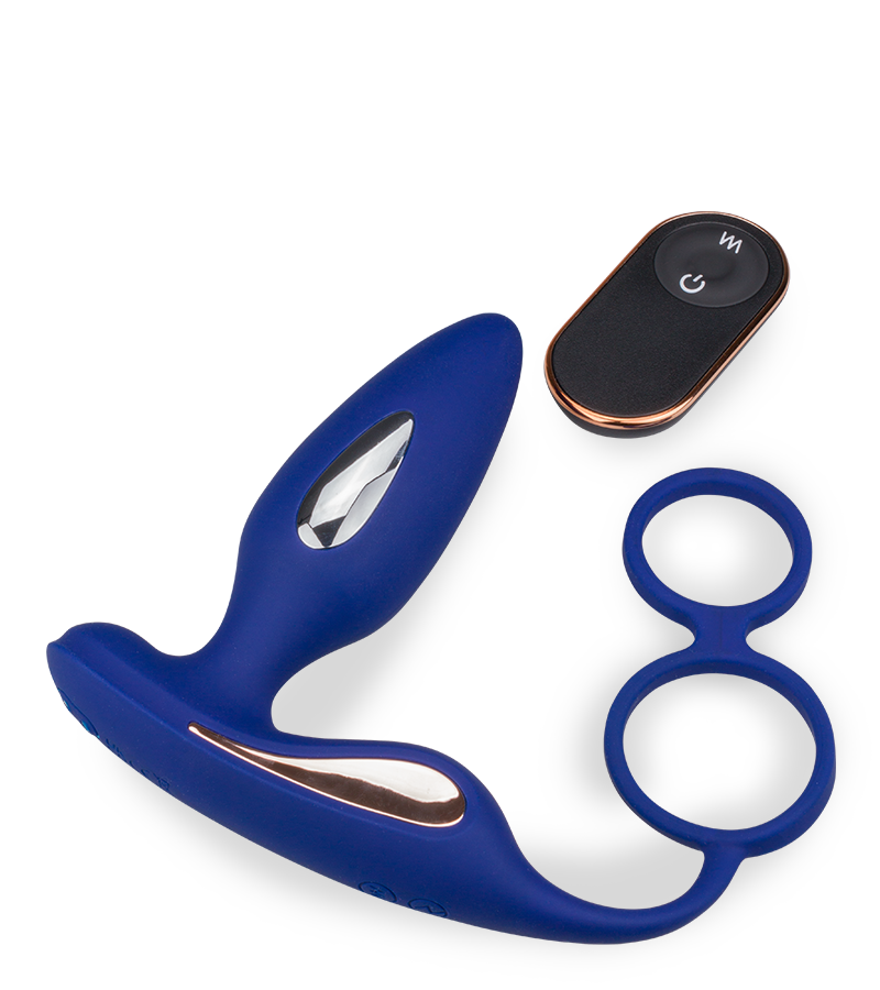 Plug anal vibrations et électrostimulation avec cockring Fever