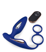 Charger l'image dans la galerie, Plug anal vibrations et électrostimulation avec cockring Fever