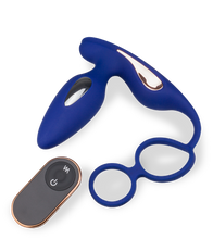 Charger l'image dans la galerie, Plug anal vibrations et électrostimulation avec cockring Fever