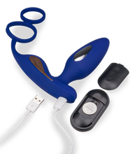 Charger l'image dans la galerie, Plug anal vibrations et électrostimulation avec cockring Fever