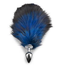 Charger l'image dans la galerie, Plug queue de renard fourrure noire et bleue