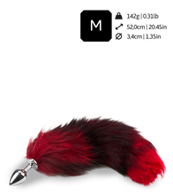 Charger l'image dans la galerie, Plug queue de renard fourrure noire et rouge
