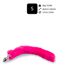 Charger l'image dans la galerie, Plug queue de renard fourrure vegan fuschia