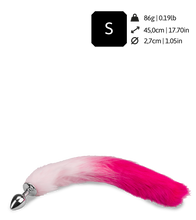 Charger l'image dans la galerie, Plug queue de renard fourrure vegan rose et fuchsia