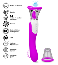 Charger l'image dans la galerie, Pompe à vulve avec langue et vibromasseur Torch