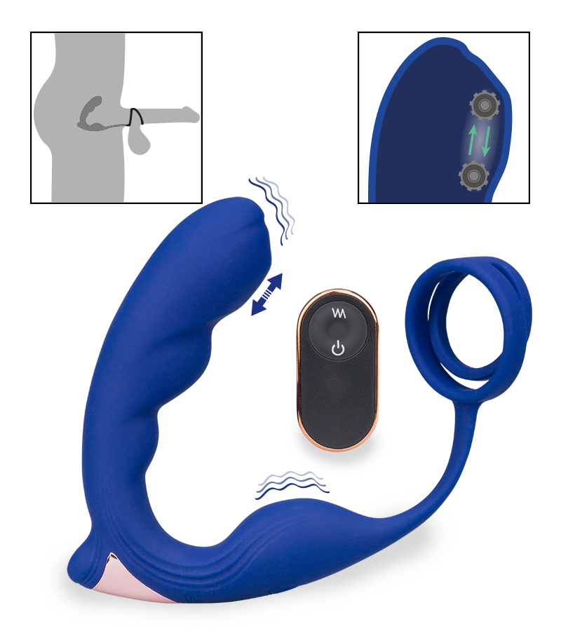Stimulateur de prostate et double cockring Fury