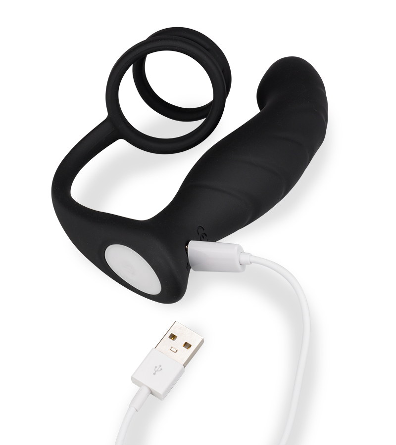 Stimulateur de prostate vibrant et double cockring Wandering