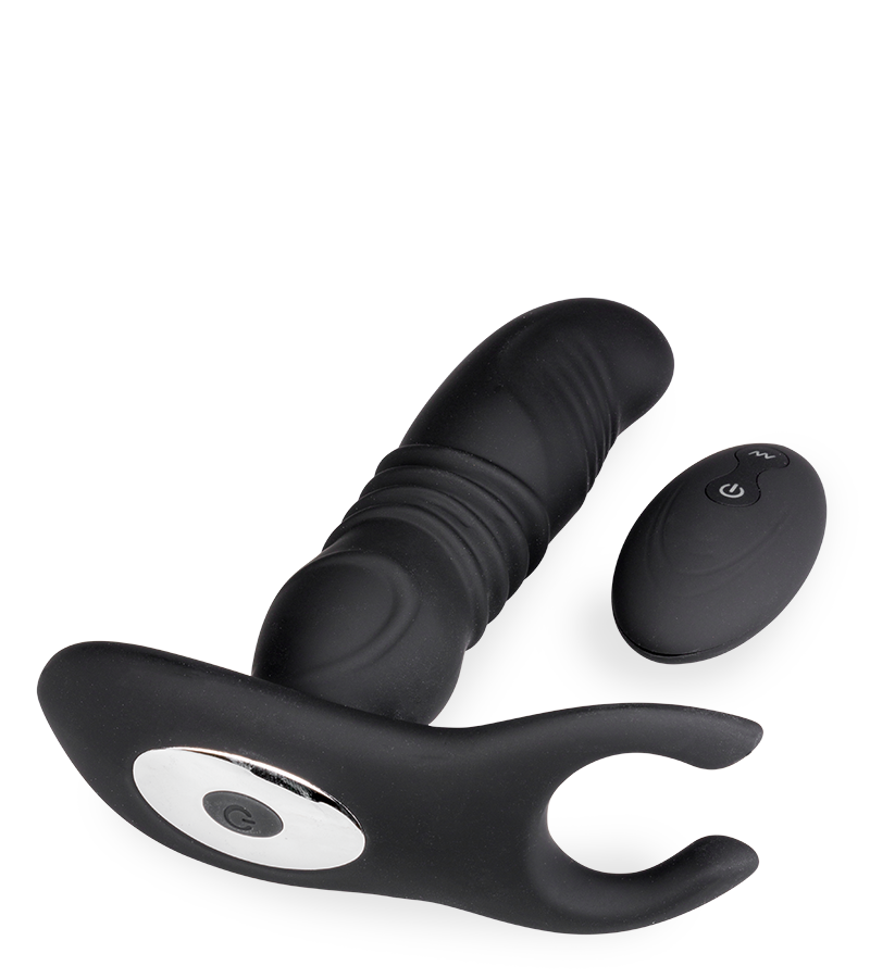 Stimulateur prostatique vibrant et va-et-vient avec masseur de testicules Paris