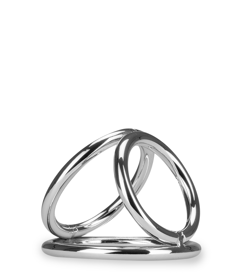 Triple cockring en inox Holdy