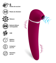 Charger l'image dans la galerie, Vibro aspire clitoris et gode vibrant USB