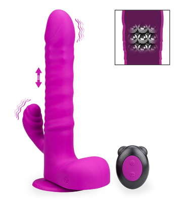Vibro gode rabbit va-et-vient à ventouse
