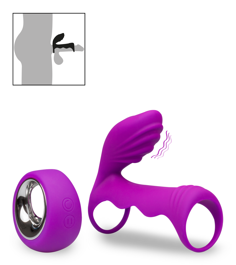 Vibromasseur couple avec cockring télécommandé 12 modes