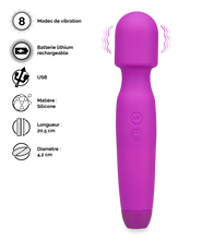 Charger l'image dans la galerie, Vibromasseur fantasy wand 8 modes Wizard
