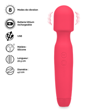 Charger l'image dans la galerie, Vibromasseur fantasy wand 8 modes Wizard