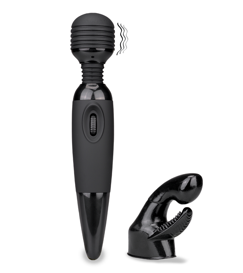 Vibromasseur Fantasy Wand black 2 embouts