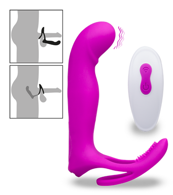 Vibromasseur multifonctions avec anneau cockring Poly