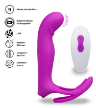 Charger l'image dans la galerie, Vibromasseur multifonctions avec anneau cockring Poly