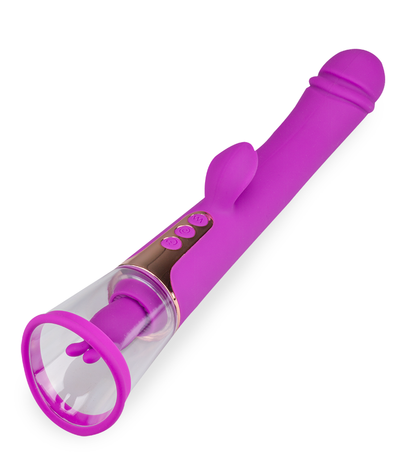 Vibromasseur rabbit avec pompe à vagin Fine