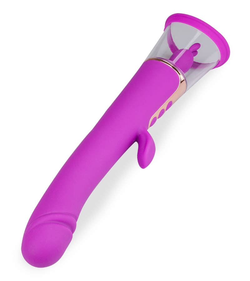 Vibromasseur rabbit avec pompe à vagin Fine