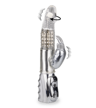 Charger l'image dans la galerie, Vibromasseur rabbit rotatif Silver Pleasure
