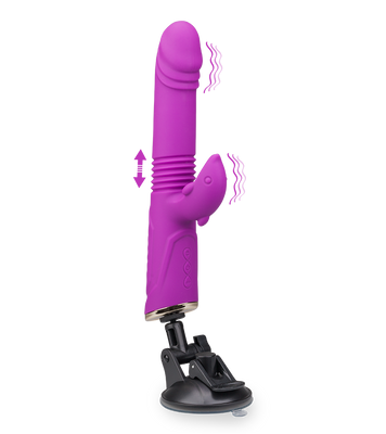 Vibromasseur rabbit va-et-vient avec ventouse Flip